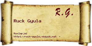 Ruck Gyula névjegykártya
